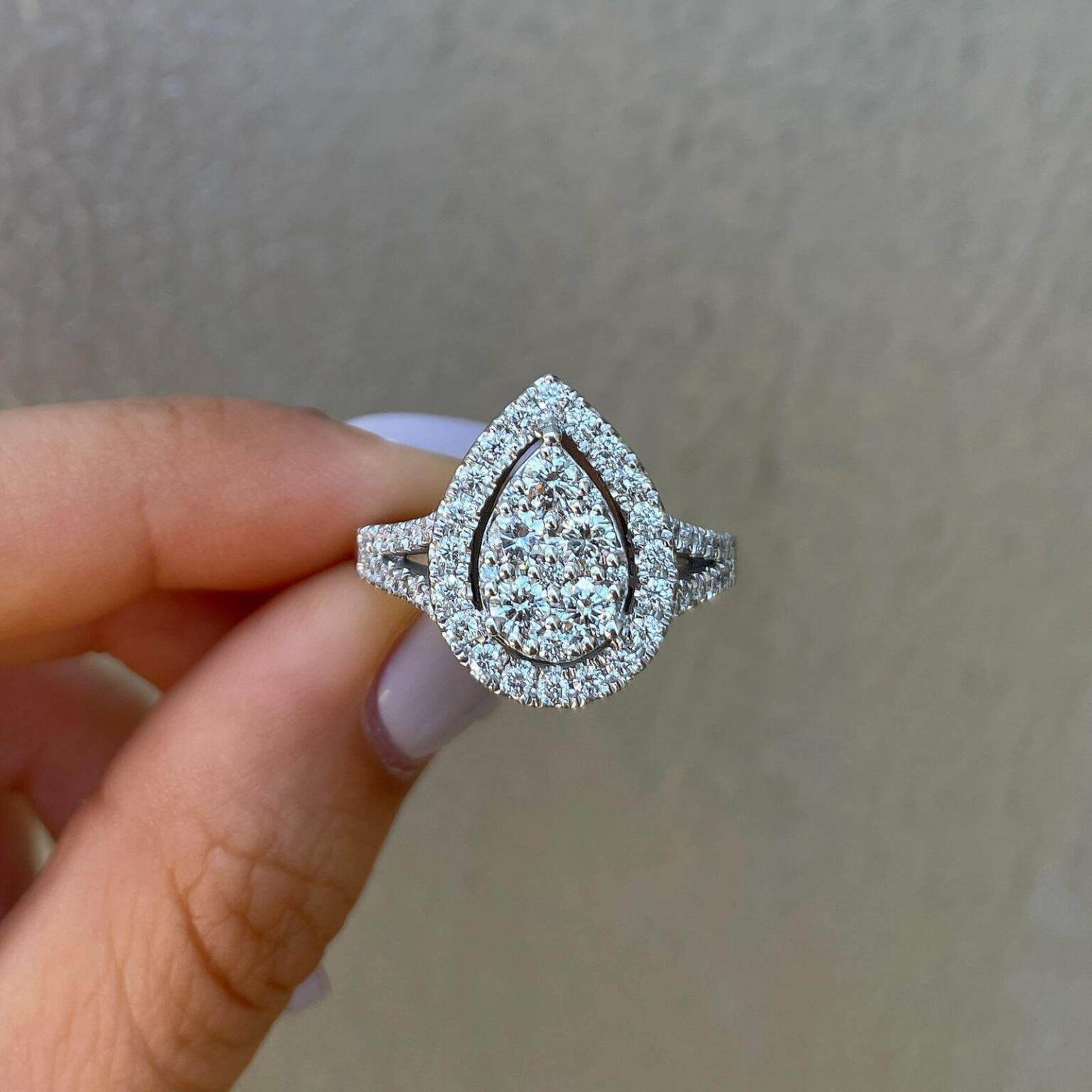 Large and Luxurious Drop Diamond Ring EMERY - DIAMOND HOUSE