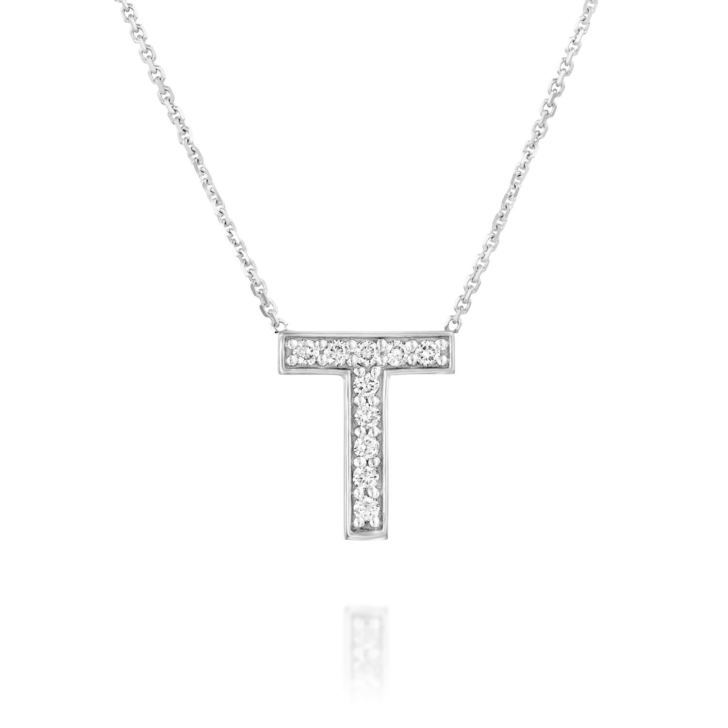 Letter T Diamond Necklace - DIAMOND HOUSE