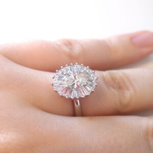 oval diamond halo baguette ADR-00533-5