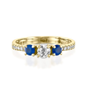 Diamond Ring With Blue Sapphire - TRUDY