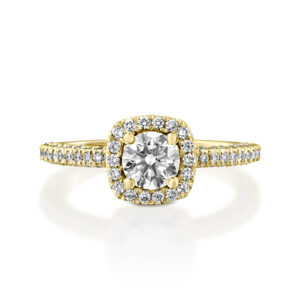 טבעת אירוסין זהב צהוב הילה יוקרתית CARMEL