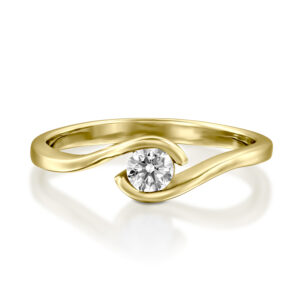 טבעת אירוסין טוויסט חלקה PEYTON