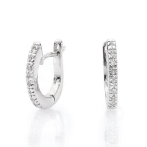 עגילי חישוק יהלום דקים 0.15 קראט יהלומים