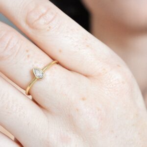Dainty pear diamond ring NR-186 ADR-00316-3