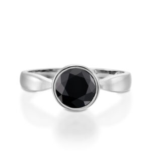 טבעת אירוסין יהלום שחור בסגנון וינטג' BRENDA