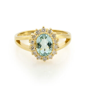 טבעת יהלומים עם אקוומרין ALLEGRA