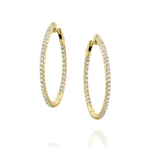 עגילי חישוק יהלומי מעבדה גדולים 0.78 קראט יהלומים