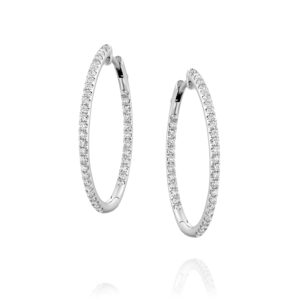 Large Hoop Lab Diamond Earrings