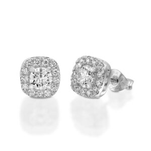 עגילי יהלום עם הילה קושיין