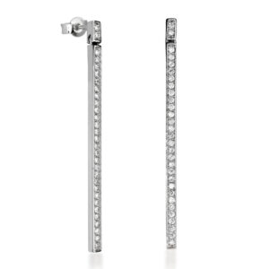 עגילי יהלומים ארוכים קשיחים