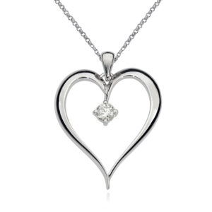 Heart Pendant With A Center Diamond