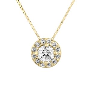 שרשרת יהלומים הילה סגורה 0.42 קראט