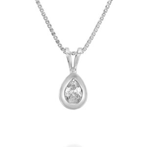 תליון יהלום טיפה ממוסגר