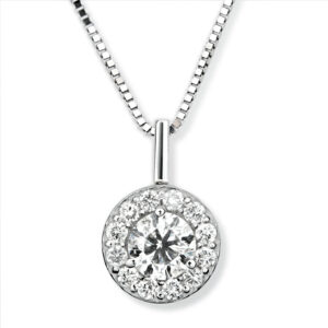 תליון יהלום הילה סגורה 0.42ct