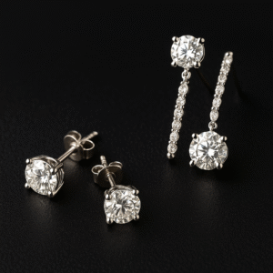 עגילי יהלומים צמודים מול עגילים נופלים