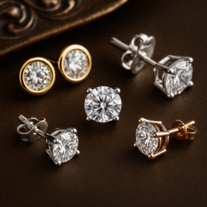 מסגרת עגילי יהלום