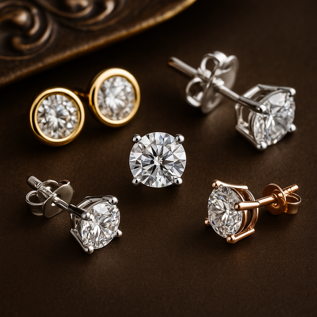 מסגרת עגילי יהלום