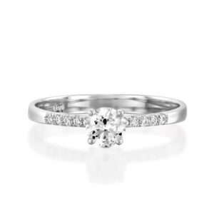 טבעת אירוסין זהב לבן VICKI