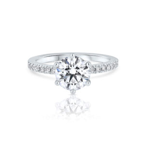 Six Prongs 2.00 Carat Lab Diamond Engagement Ring - ODELIA