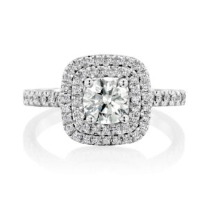 טבעת אירוסין הילה כפולה מרובעת EVERY