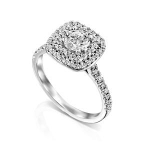 טבעת אירוסין הילה כפולה מרובעת ADR-00783-4