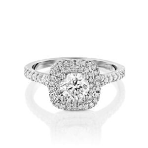 טבעת אירוסין הילה כפולה קושיין DESPINA