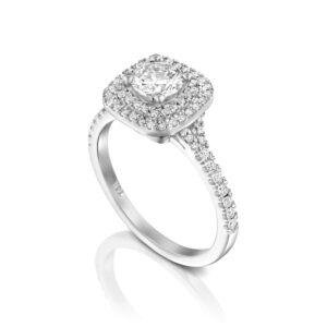 טבעת אירוסין הילה כפולה קושיין ADR-00428-3