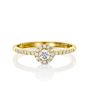 Delicate Halo Diamond Engagement Ring - MARIT
