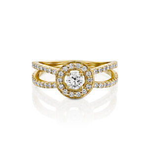 טבעת יהלומים הלו מתפצלת ALYSON