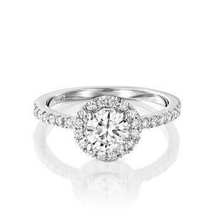 Low Setting Halo Diamond Engagement Ring MATANA