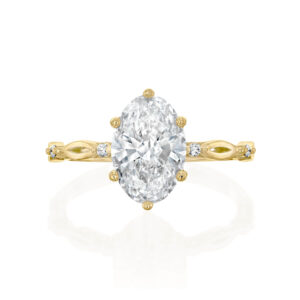 טבעת יהלום אובל 2.00 קראט מעוצבת