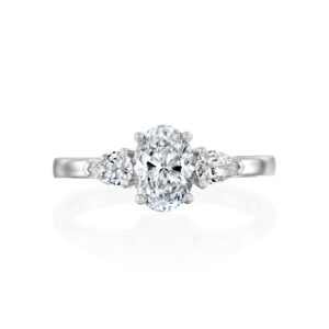 Oval diamond Engagement Ring With Pear Diamonds PENELOPE