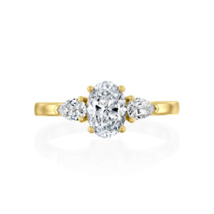 Oval diamond Engagement Ring With Pear Diamonds PENELOPE