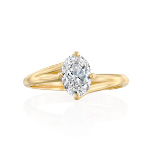 Twist Oval Diamond Engagement Ring