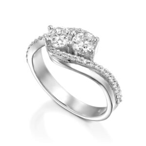 טבעת אירוסין מיוחדת זוג יהלומים ADR-00565-2