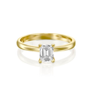 Emerald Diamond Solitaire Engagement Ring 0.70ct EIREEN