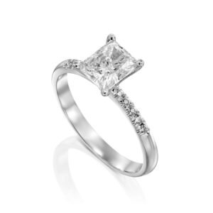 טבעת אירוסין עם יהלום פרינסס 1.00 קראט ADR-00604-3