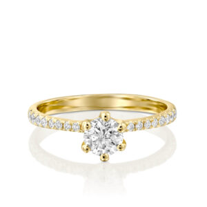 טבעת אירוסין קלאסית שש שיניים Vitaliya