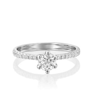 טבעת אירוסין קלאסית שש שיניים Vitaliya