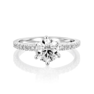 Six Prongs 1 Carat Lab Diamond Engagement Ring - ODELIA