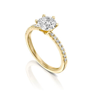 טבעת אירוסין קלאסית שש שיניים ADR-00613-4