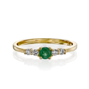 Emerald and Diamond Delicate Ring