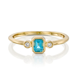 Diamond and Blue Topaz Ring