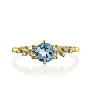 טבעת בלו טופז ויהלומים אופנתית NAYA