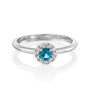 טבעת בלו טופז ויהלומים BALIN