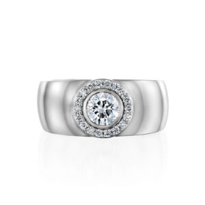 טבעת יהלום 1 קראט רחבה ומרשימה SANA