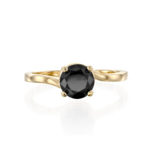 Black Diamond Ring with Double Twist