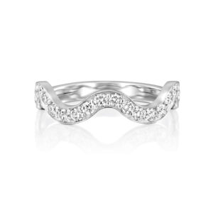 Stylish Diamond Ring Designed Like a Wave - JENNA