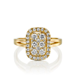 טבעת יהלומים מלבנית אלגנטית DAKOTA