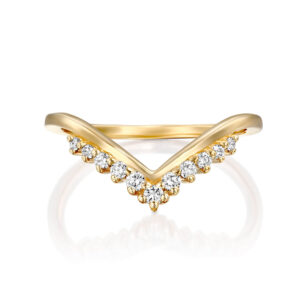 Fashionable V Shape Diamond Ring